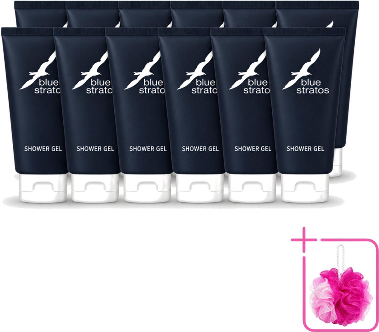 12 x Blue Stratos - Douchegel - Verfrissende Geur - 200 ml - Bulkverpakking - Douchegel - Douchemop - Frisse start