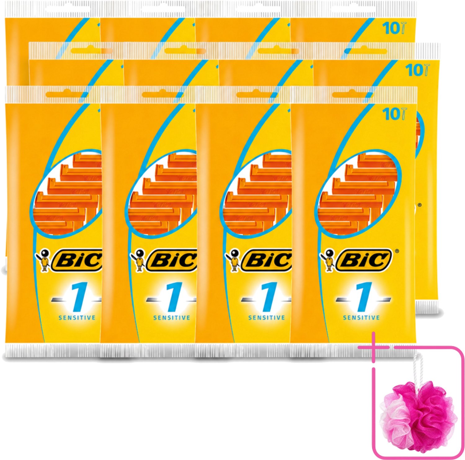 12 x Bic - Scheermesjes - Sensitive - Enkel Mesje - Wegwerpmesjes - 10 Scheermesjes - Bulkverpakking - Scheermesje - Gevoelige huid