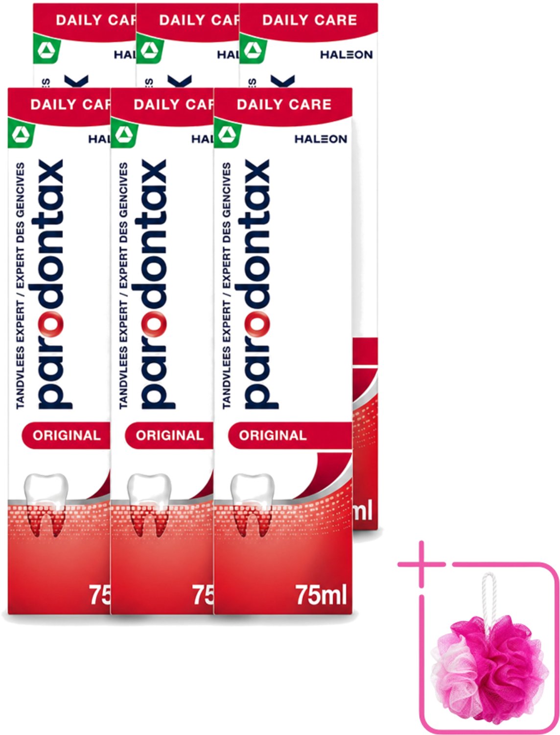 6 x Parodontax - Tandpasta - Original - Versterkt Tandvlees & Verwijdert Tandplak - 75 ml - Bulkverpakking - Tandpasta - Douchemop - Tandvlees