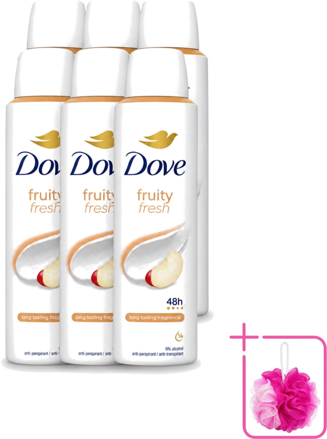 6 x Dove – Deodorant Spray – Fruity Fresh – 150 ml - Bulkverpakking - Deodorant spray - Fris
