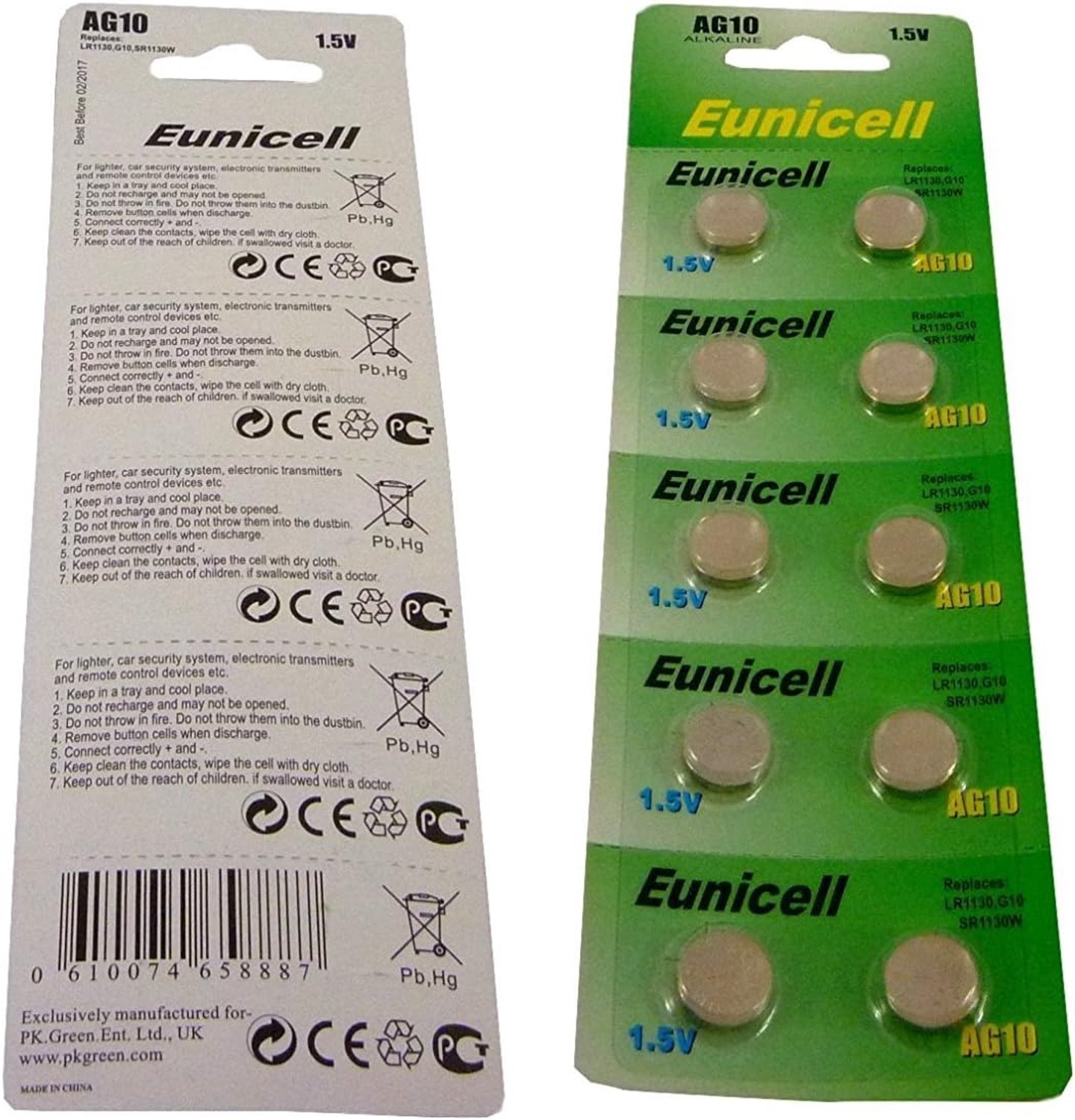 20 AG10 1.5 V Alkaline Batteries - Replaces SR1130, SR54, SR1131, 389, 390 - Pack of 1 - ShopVlot