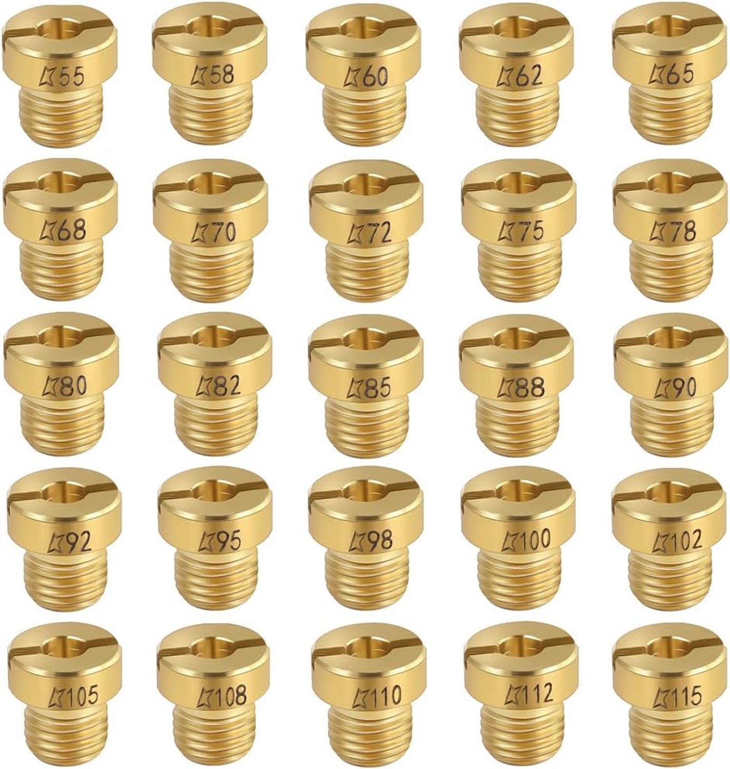 25pcs Carburetor Nozzles, M5 Carburetor Main Jet Kit Metal Head Nozzle - ShopVlot