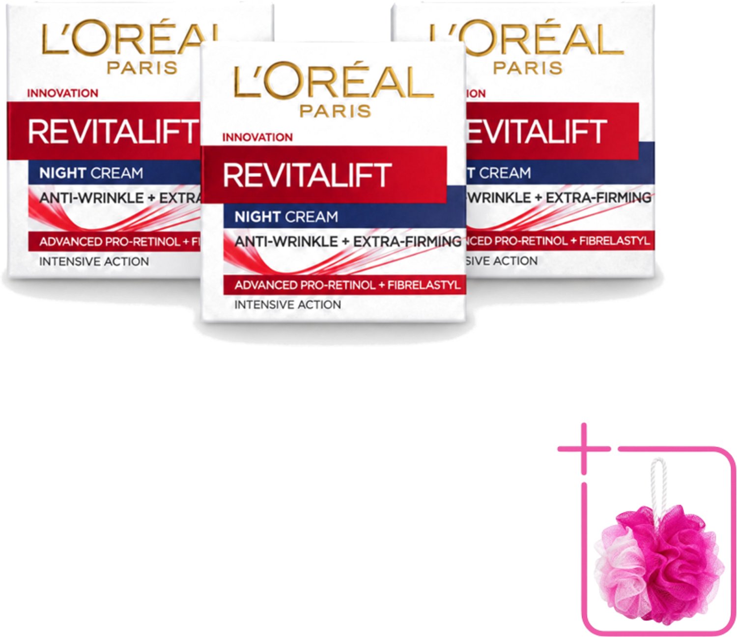 3 x L'Oréal Revitalift - Nachtcrème - Anti-Rimpel - Hydraterend en Verstevigend - 50 ml - Bulkverpakking - Anti-rimpel crème - Nachtcrème anti-aging