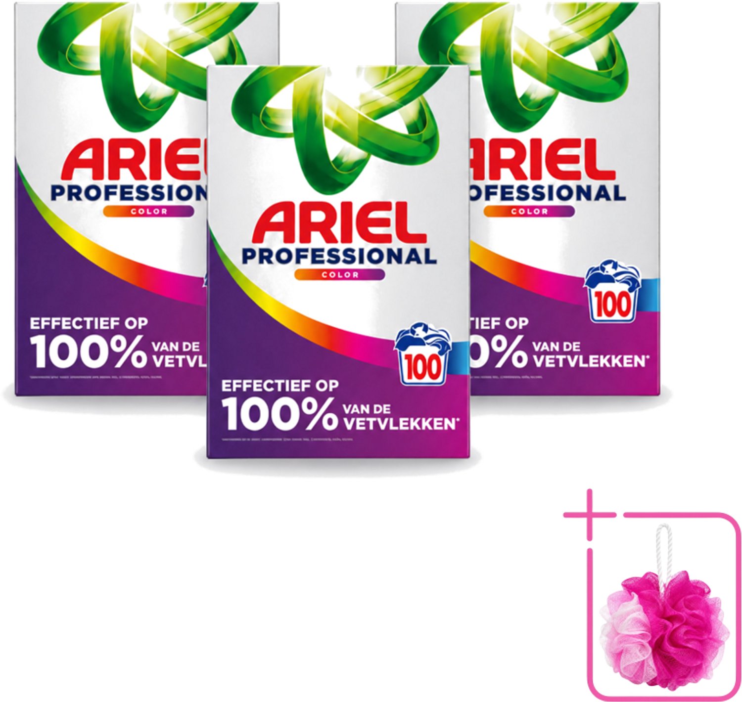 3 x Ariel – Waspoeder – Professional Color – 100 wasbeurten - 5,5 kg - Bulkverpakking - Waspoeder kleur - Douchemop - Waspoeder voor gekleurde was