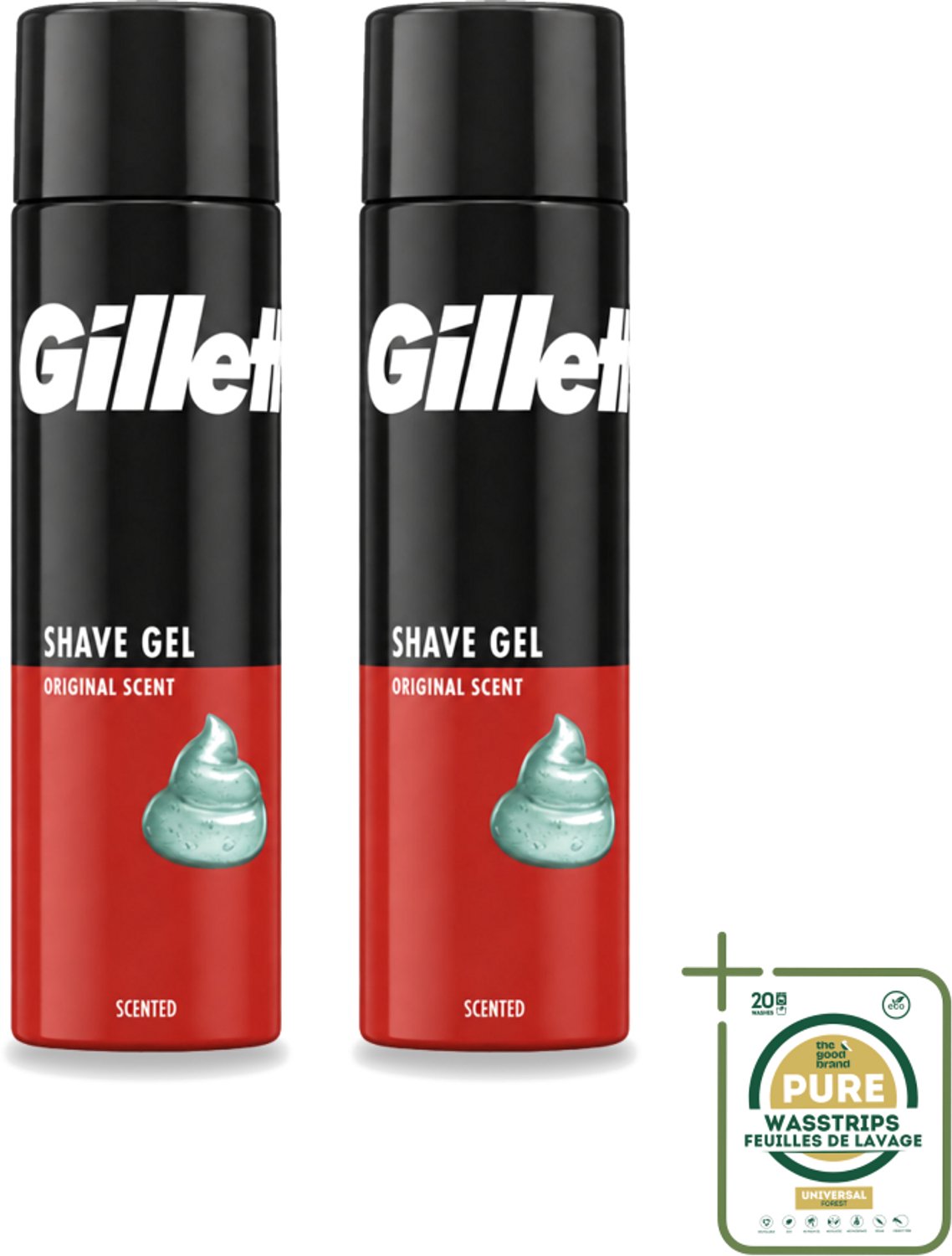 2 x Gillette – Scheergel – Classic – 200 ml - Wasstrips - Scheergel - Gevoelige Huid - Scheren - Scherpen - Schuim