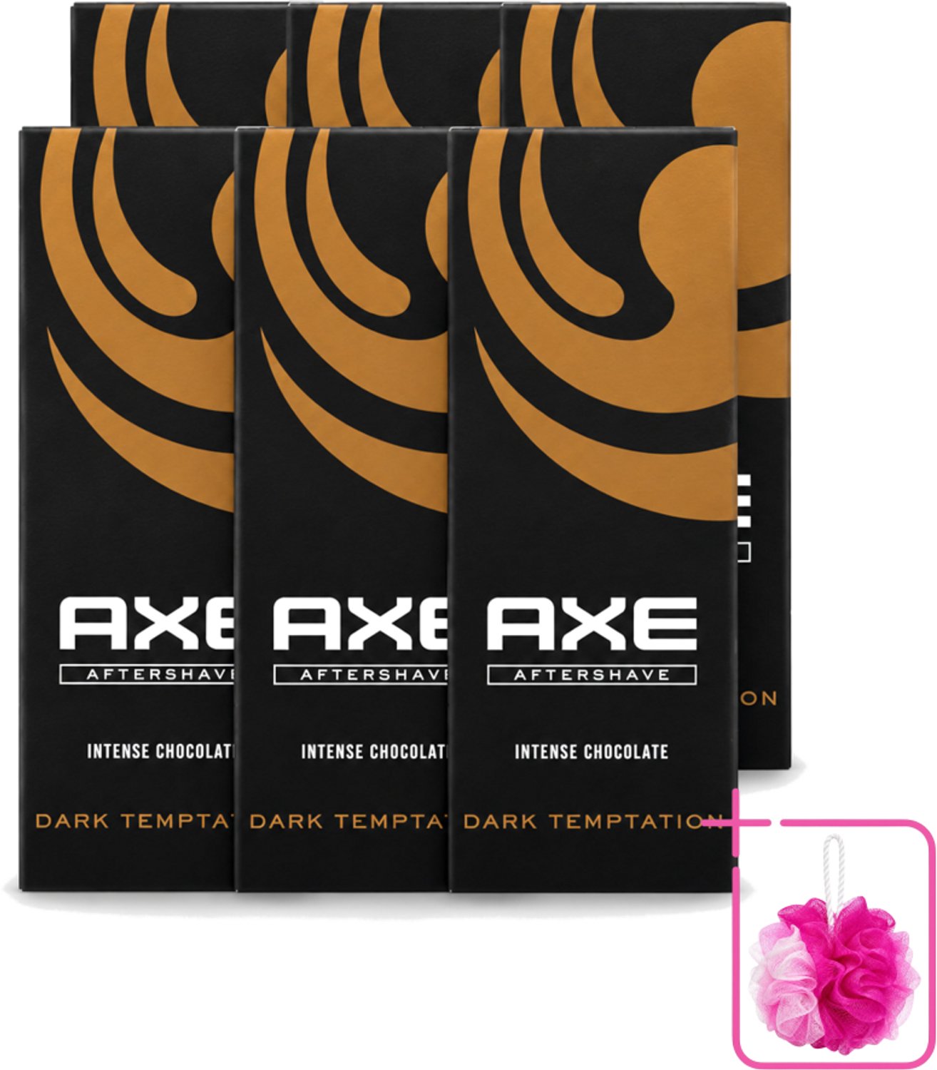 6 x Axe - Aftershave - Dark Temptation - Intense Chocolate - 100 ml - Bulkverpakking - Aftershave - Douchemop - Chocola