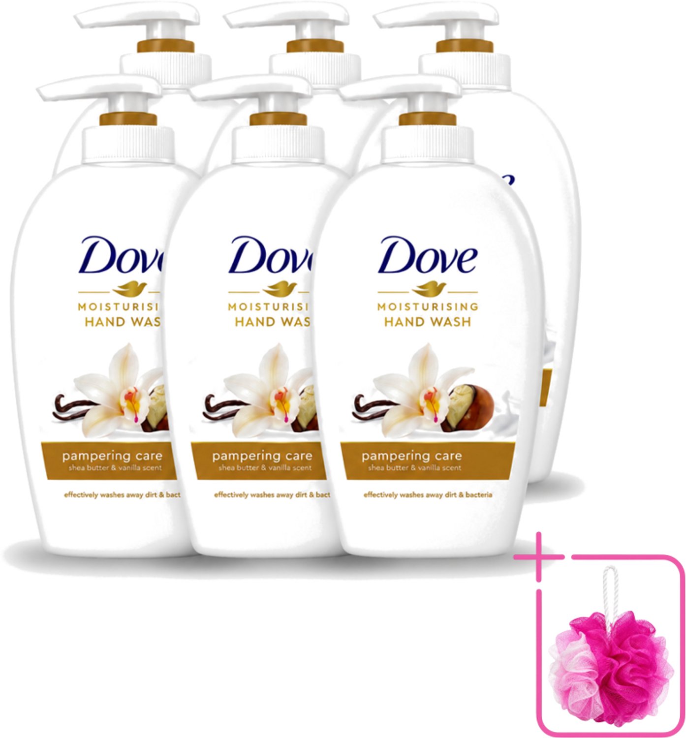 6 x Dove - Handzeep - Pampering Care - Verzachtend - 250 ml - Bulkverpakking - Handzeep - Douchemop - Shea butter