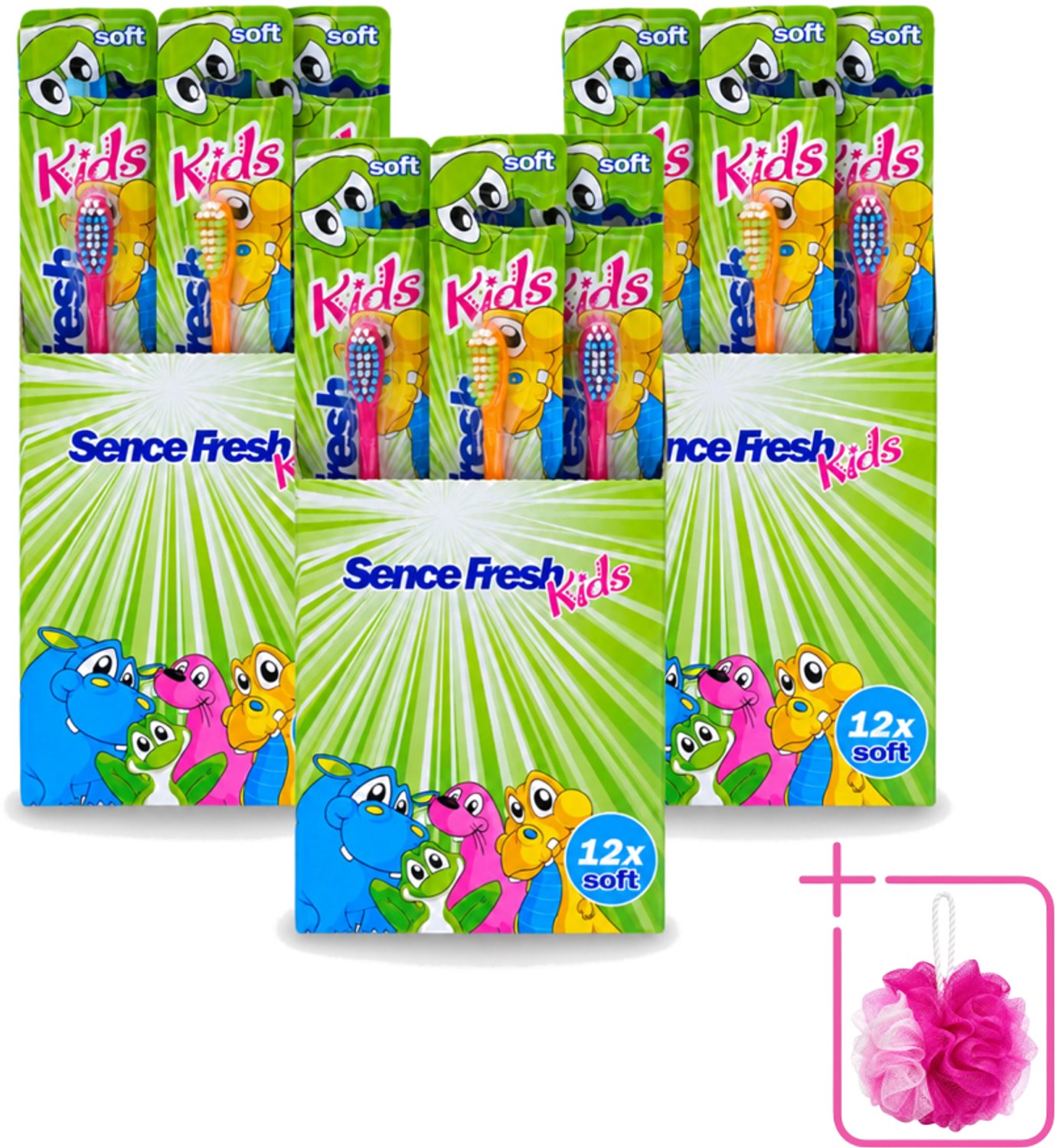 3 x Sence - Fresh Kids Soft - Tandenborstels - Zacht - 12 Tandenborstels - Bulkverpakking - Tandenborstel voor kinderen - Zachte tandenborstel