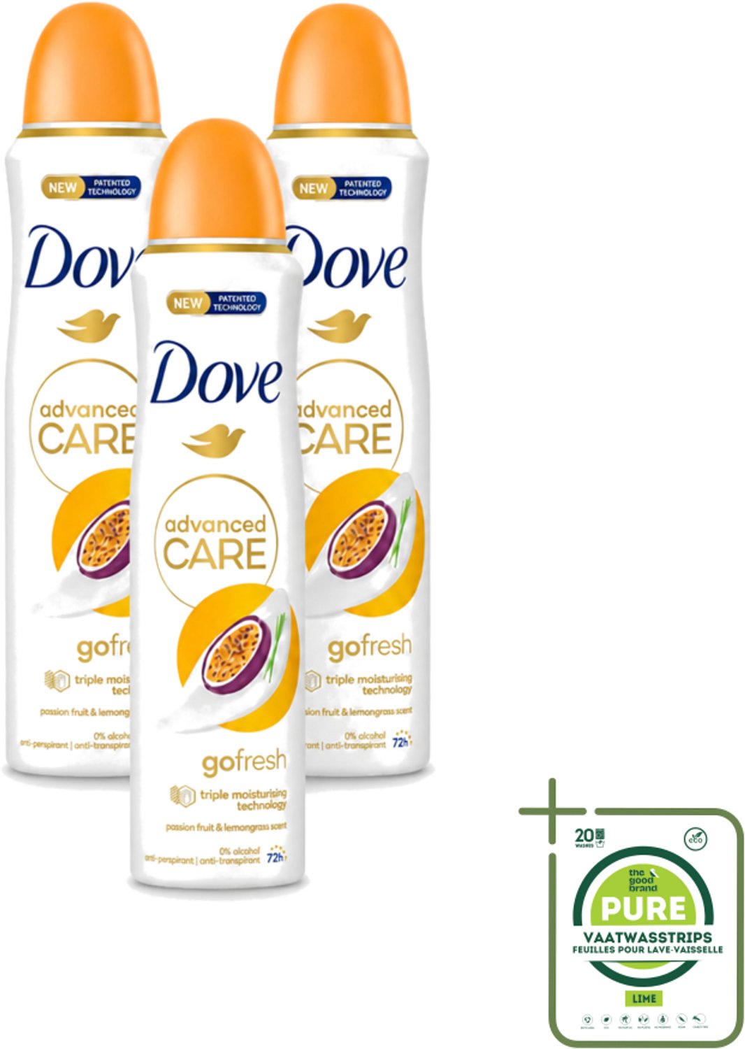 3 x Dove – Deodorant Spray – Passion Fruit – 250 ml - Grootverpakking - Passievrucht Deodorant - Frisse Geur - Oksel Verzorging - Transpiratiegeur - Mild Voor Huid