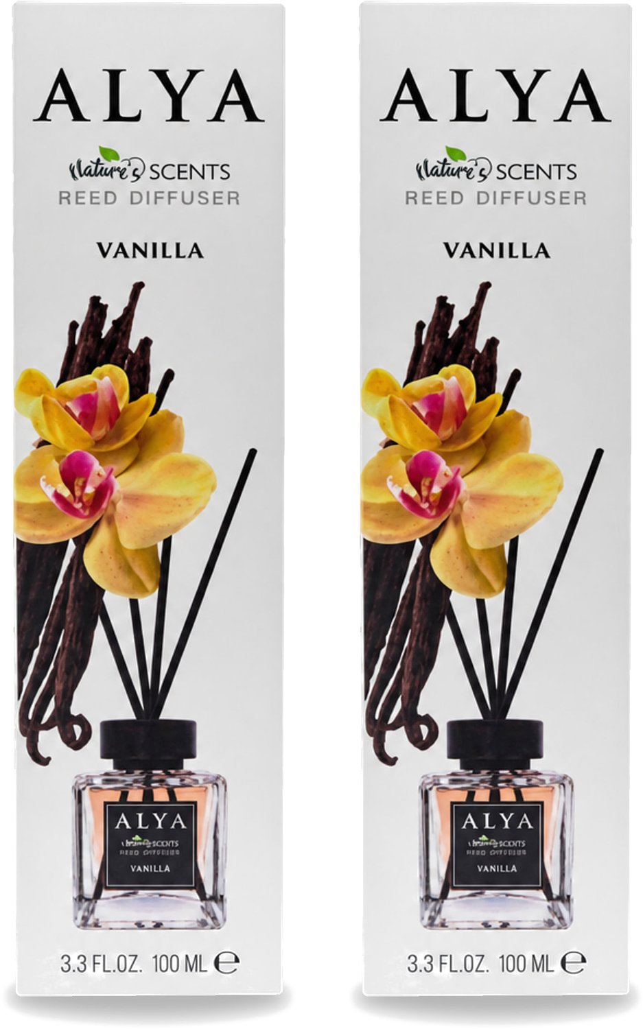2 x Alya – Reed Diffuser – Vanilla – Interieurparfum - Voordeelverpakking - 2 stuks