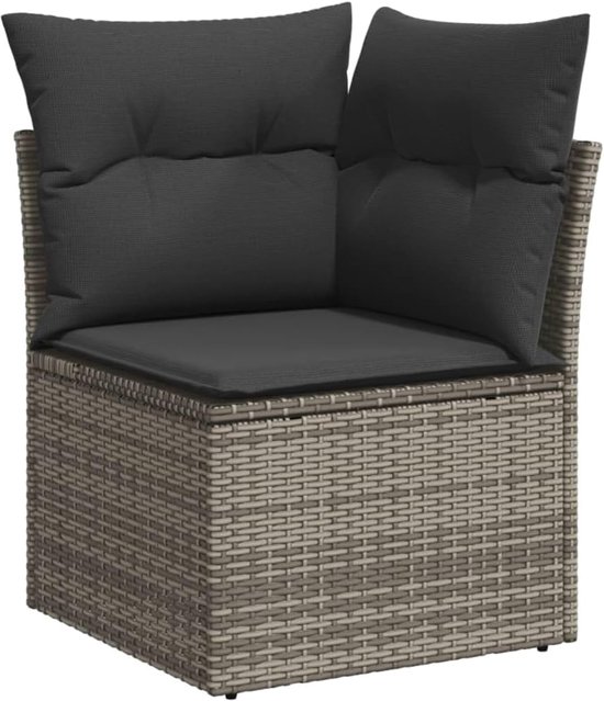 Poly rattan weerbestendig tuinbarset 5 delig zwart — afbeelding 4