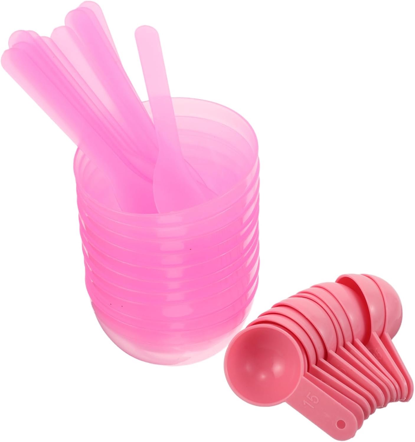 Happyyami 10 Sets Compact Plastic Facial Mask Mixing Tools met Spatel voor Thuis Salon Gebruik