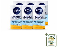 6 x NIVEA MEN - Active Energy - Wake-up Gezichtsgel met Cafeïne - 50 ml - Wasstrips - Nivea Mannen Gezichtsgel - Cafeïne Gezichtsgel - Energie Voor Huid - Wakker Worden Huid - Droge Huid Verzorging