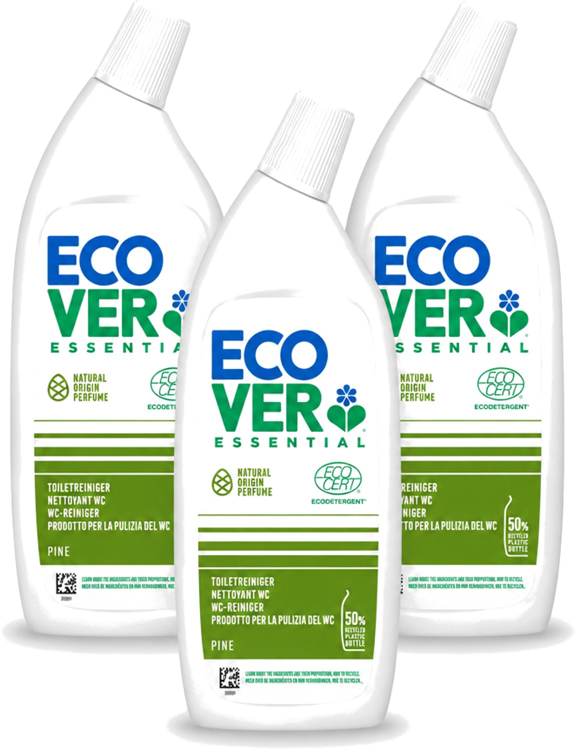 3 x Ecover - Toiletreiniger Essential - Dennenfris - 750 ml - Voordeelverpakking - 3 stuks