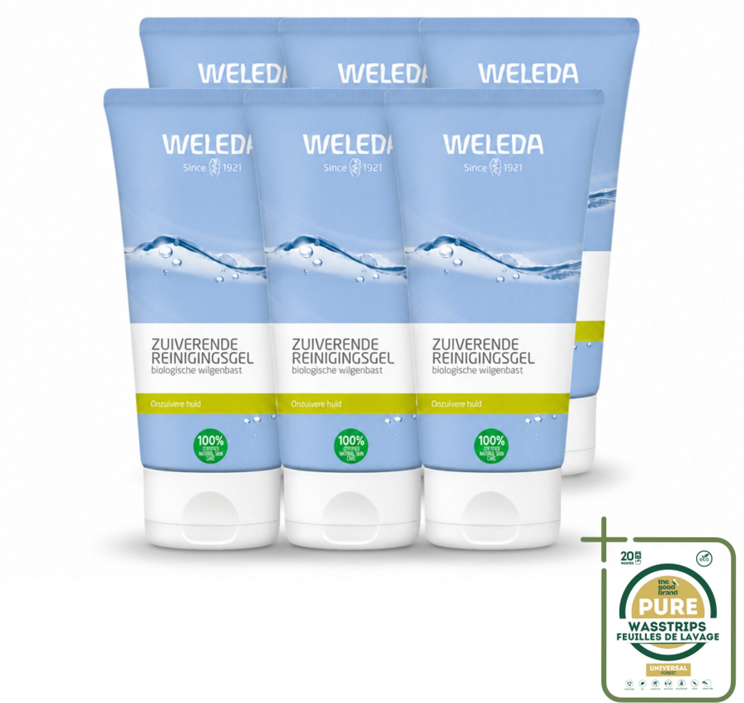 6 x WELEDA - Reinigingsgel Zuiverend - Voor onzuivere huid - 100 ml - Wasstrips - Reinigingsgel - Onzuivere Huid - Puistjes - Mee-eters - Natuurlijke Reiniging