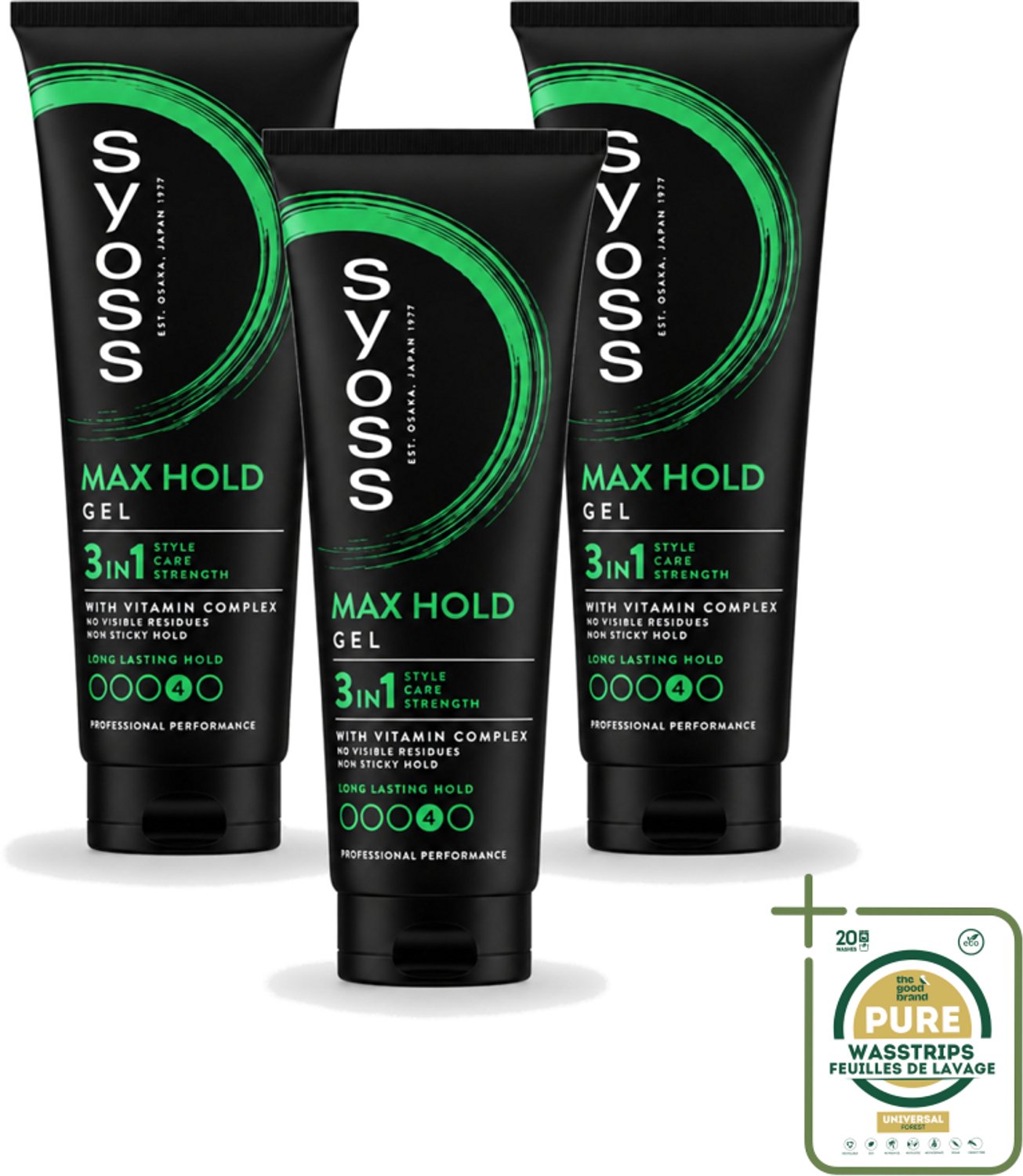 3 x Syoss - Max Hold - Haargel - Maximale Hold - 250 ml - Haargel - Max Hold - Styling - Haarverzorging - Haarherstel