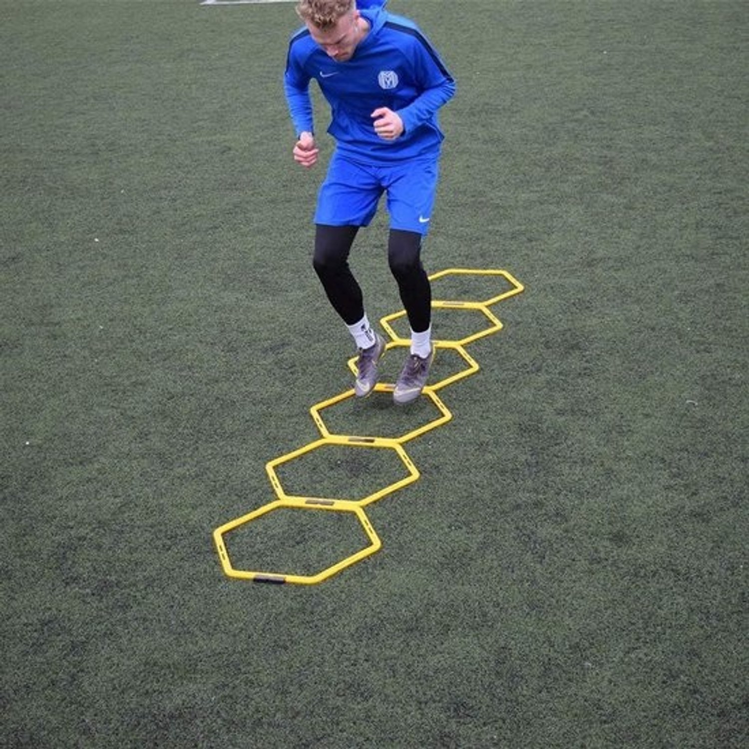 Set coördinatietrainingsringen - 6 stuks - inclusief clips - voor agile training en agility-oefeningen