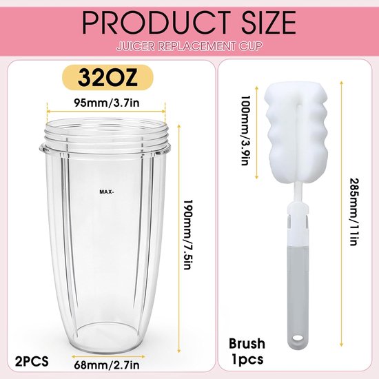 Reserveonderdelen 940 ml voor blender, compatibel met NutriBullet - ShopVlot — afbeelding 5