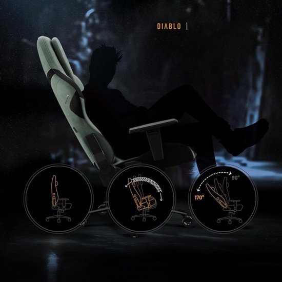 Ergonomische gamingstoel - met stoffen bekleding, luxe kussen en lendensteun - zitting tot 140 kg — afbeelding 3