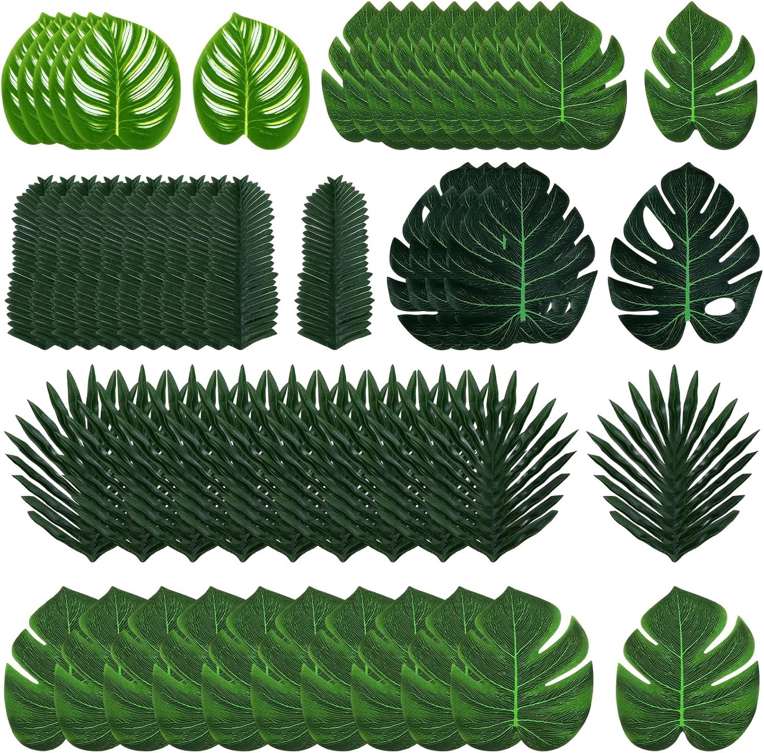 50 stuks tropische bladeren decoraties tropische party palm groen geel - ShopVlot