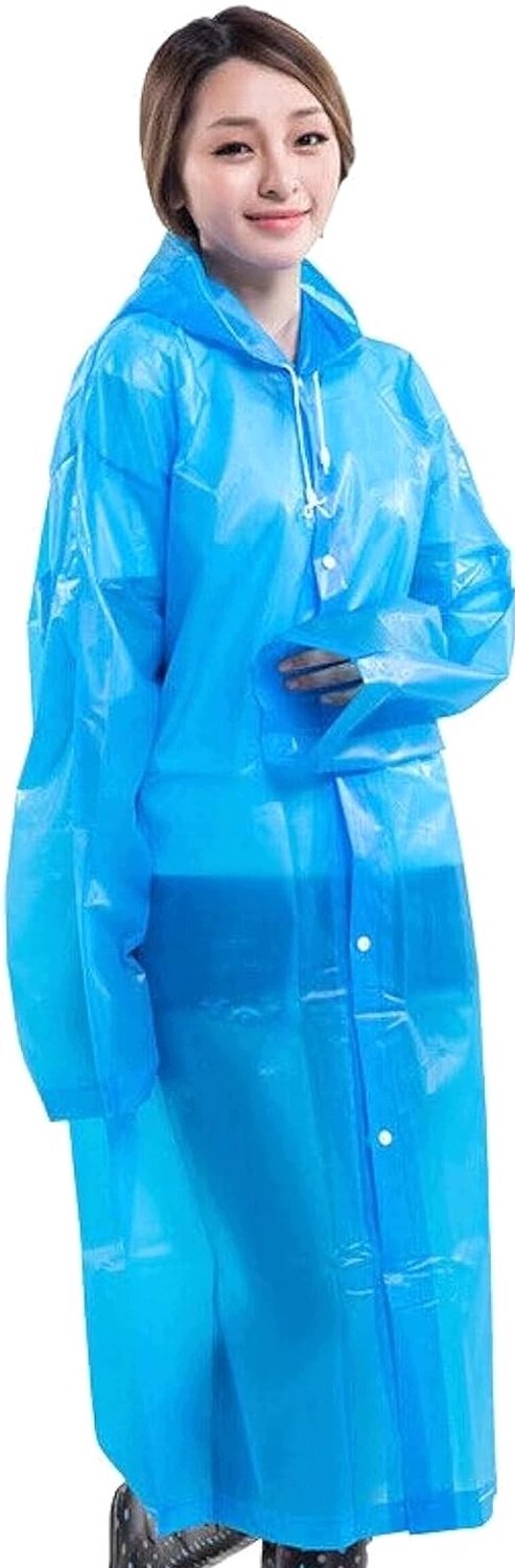 Merkloos Jasblauw Regenponcho 150x65cm - Waterdicht & Herbruikbaar