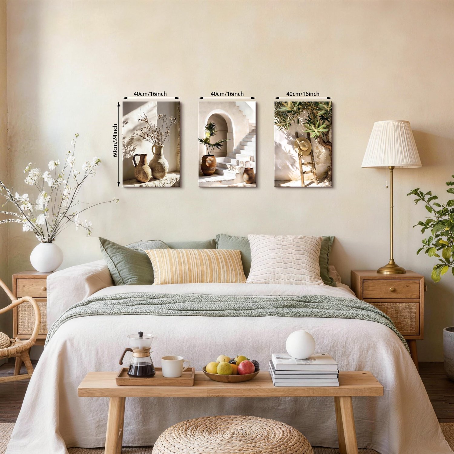 Canvasfoto's vintage planten 40 x - rustieke stilleven - botanische wanddecoratie - sfeervolle inrichting - ShopVlot