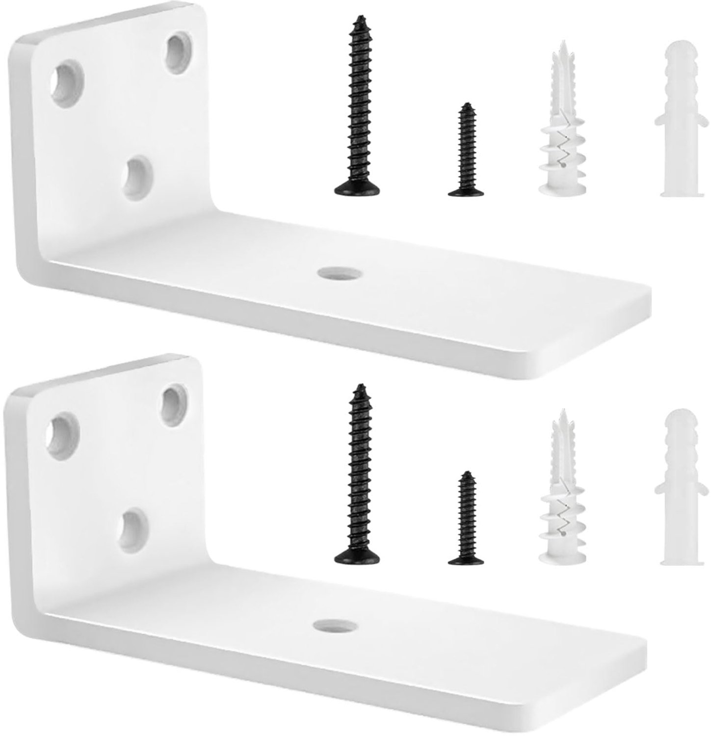 Zwevende Plankdragers, 2 Stuks Robuuste Wandgemonteerde Plankdragers, L-Vormige Metalen Plankdragers voor Zwevende - ShopVlot
