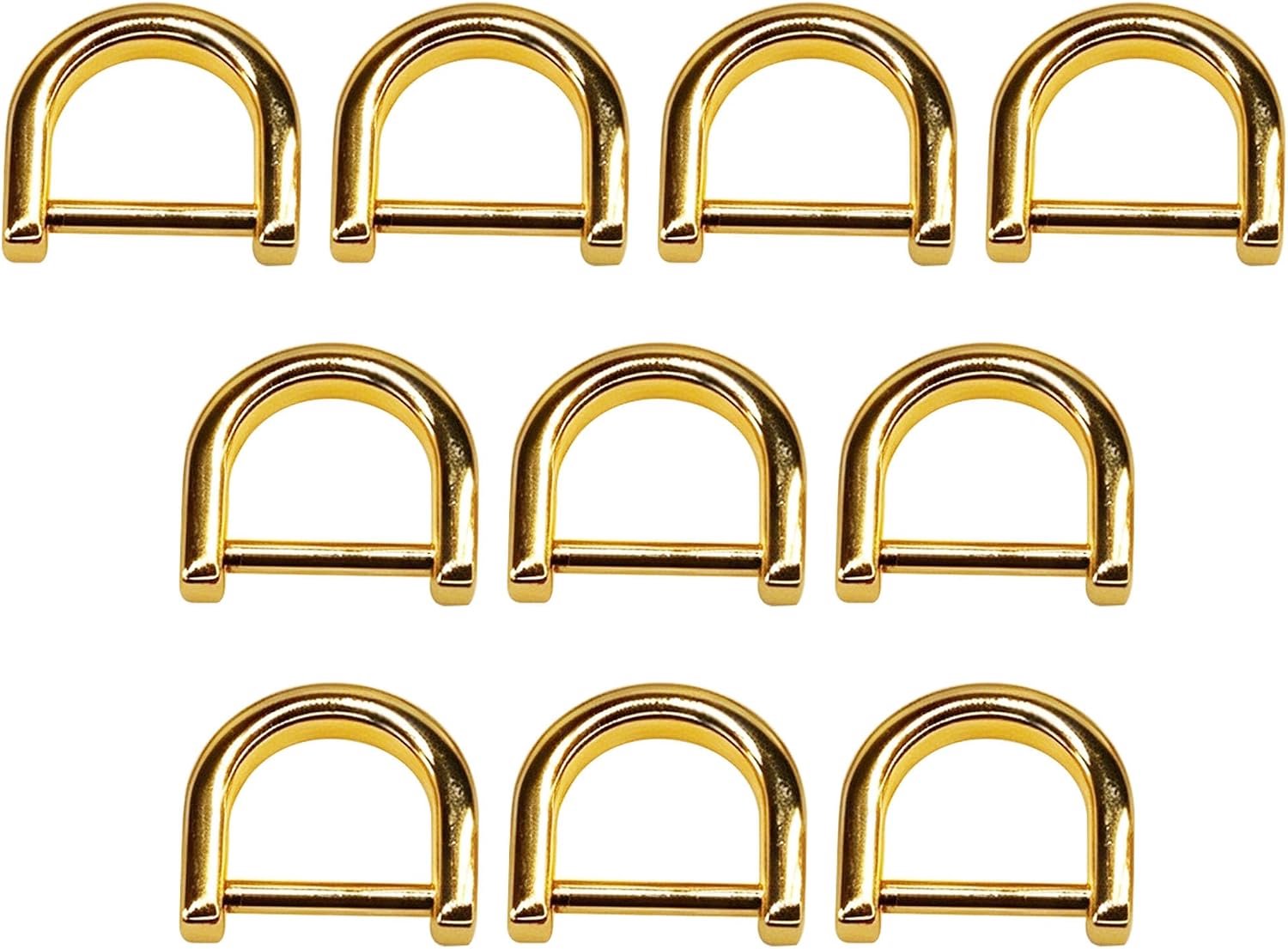 15 mm gouden beugel D-ring schroef voor portemonnee DIY