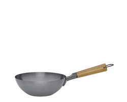 Merkloze Wok van Koolstofstaal - 20 cm Diameter
