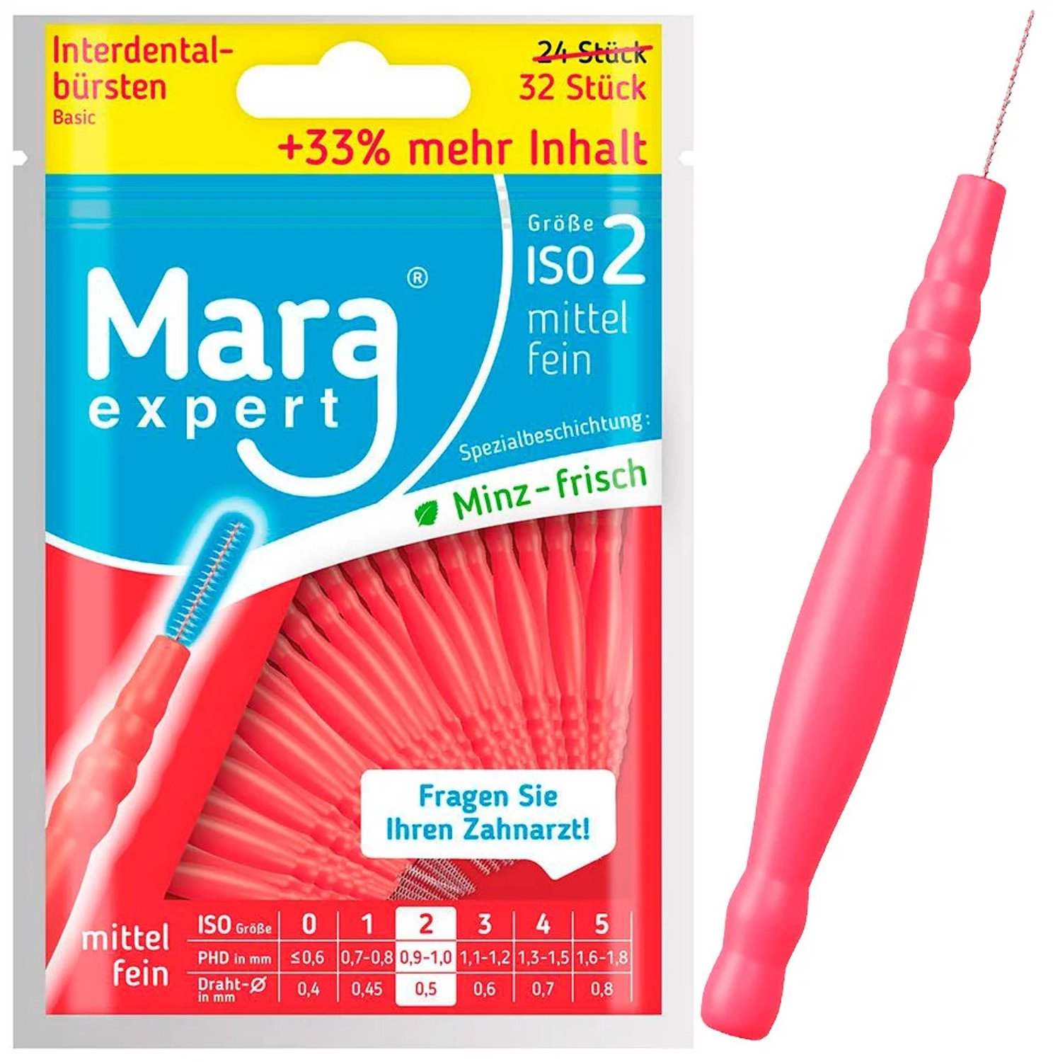 Mara Expert ID Brush Basic Ragers - ISO 2 - Rood - 32 stuks