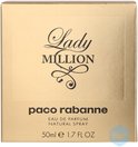 Gouden doos voor Lady Million Eau de Parfum van Paco Rabanne, 50ml.