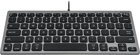 Macally UCASLIMKEYCSG Compact bedraad USB-C en USB-A toetsenbord voor Apple Mac en iPad - Zwarte toetsen - U.S. Engels (QWERTY) layout — cadeau in Elektronica - foto 7