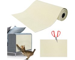 Krasbestendige beschermmat, krabplank voor katten op de bank, doe-het-zelf bankbeschermmat, 200 x 40 cm, beige