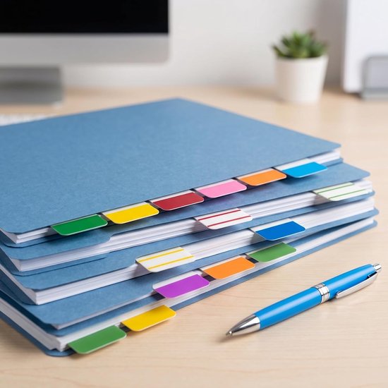 480 stuks zelfklevende pagina-markeringen, transparante indextabs voor boekaantekening, etiketten, zelfklevende indextabs, herpositioneerbaar, 12 kleuren, kleverige notities voor kantoor, school — afbeelding 2