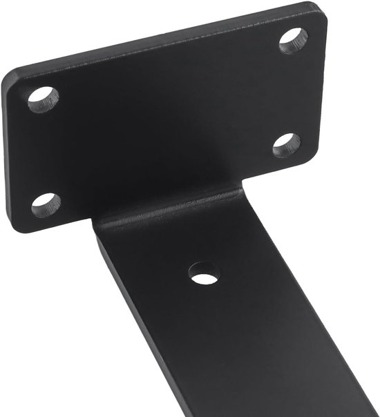 Set van 4 Zwarte Planksteunen, 250 x 5 mm, 90 Graden Plankondersteuning, Sterke Wandmontage voor Kantoor, Woonkamer en Keuken — afbeelding 2