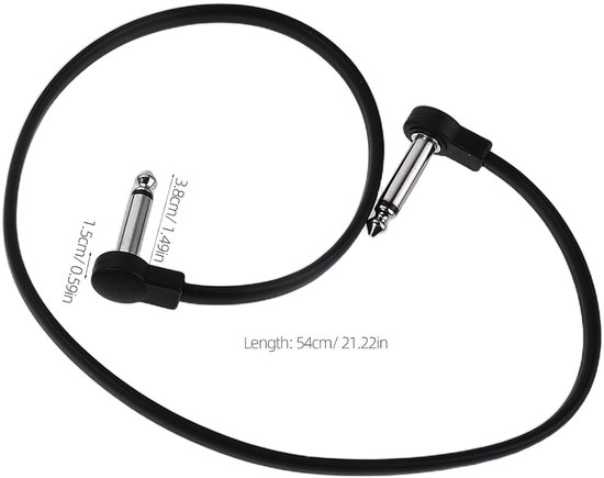 3 stuks keyboard patchkabels - 50 cm haakse audiokabel - gitaarpedaal patchkabel voor elektrische en basgitaren - effectconnector met Z-vormige platte stekker — afbeelding 2