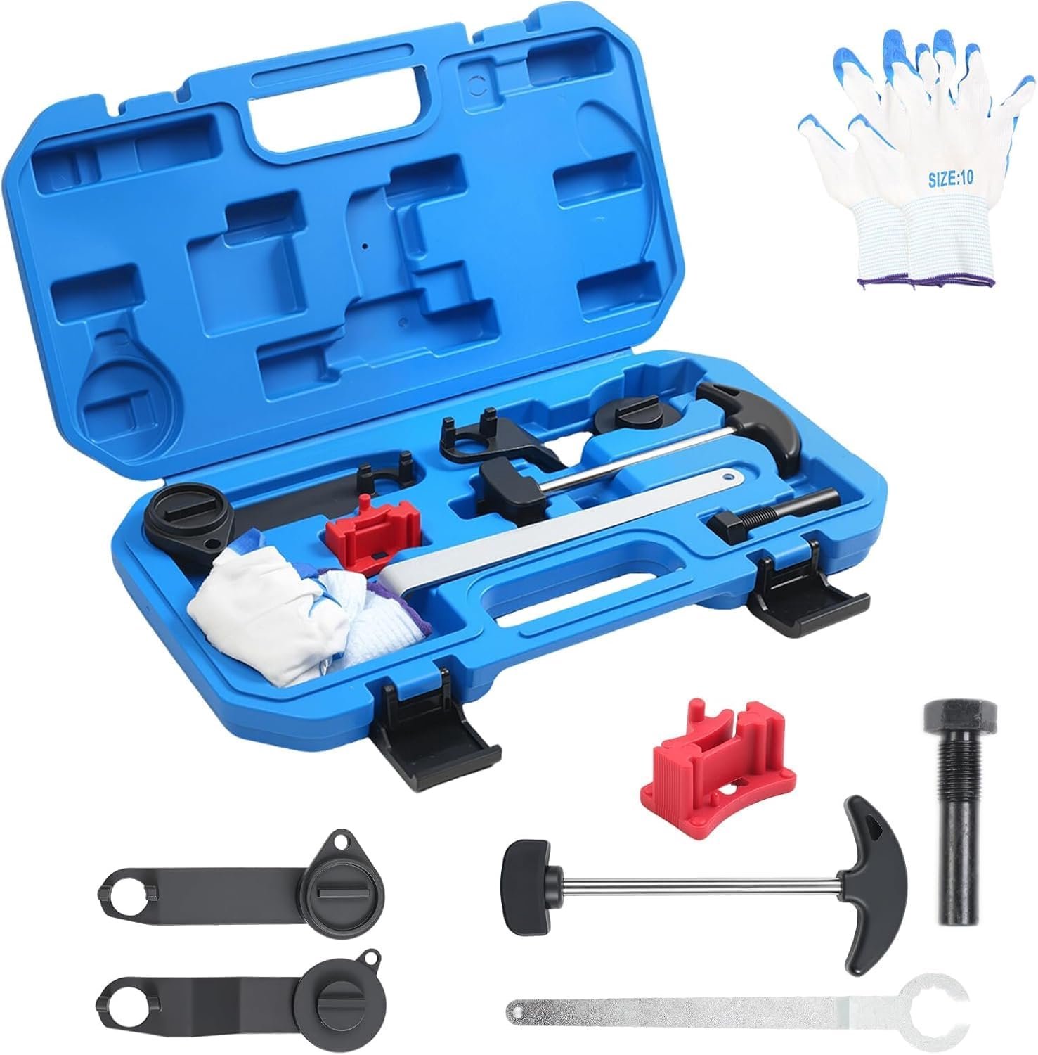 Tandriemgereedschapsset, motorinstelgereedschap voor VAG EA211 1.0/1.2/1.4 TSI TFSI FSI, 1.0 MPI, motoren voor VW/Audi A1 A3 Q3/Jetta/Škoda/Seat/Golf 7, nokkenasgereedschap