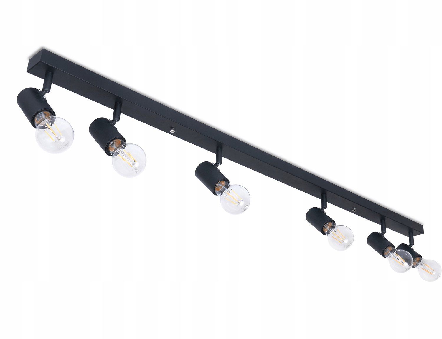 Zwarte Plafondlamp met 6xE27 Fittingen - Verstelbaar