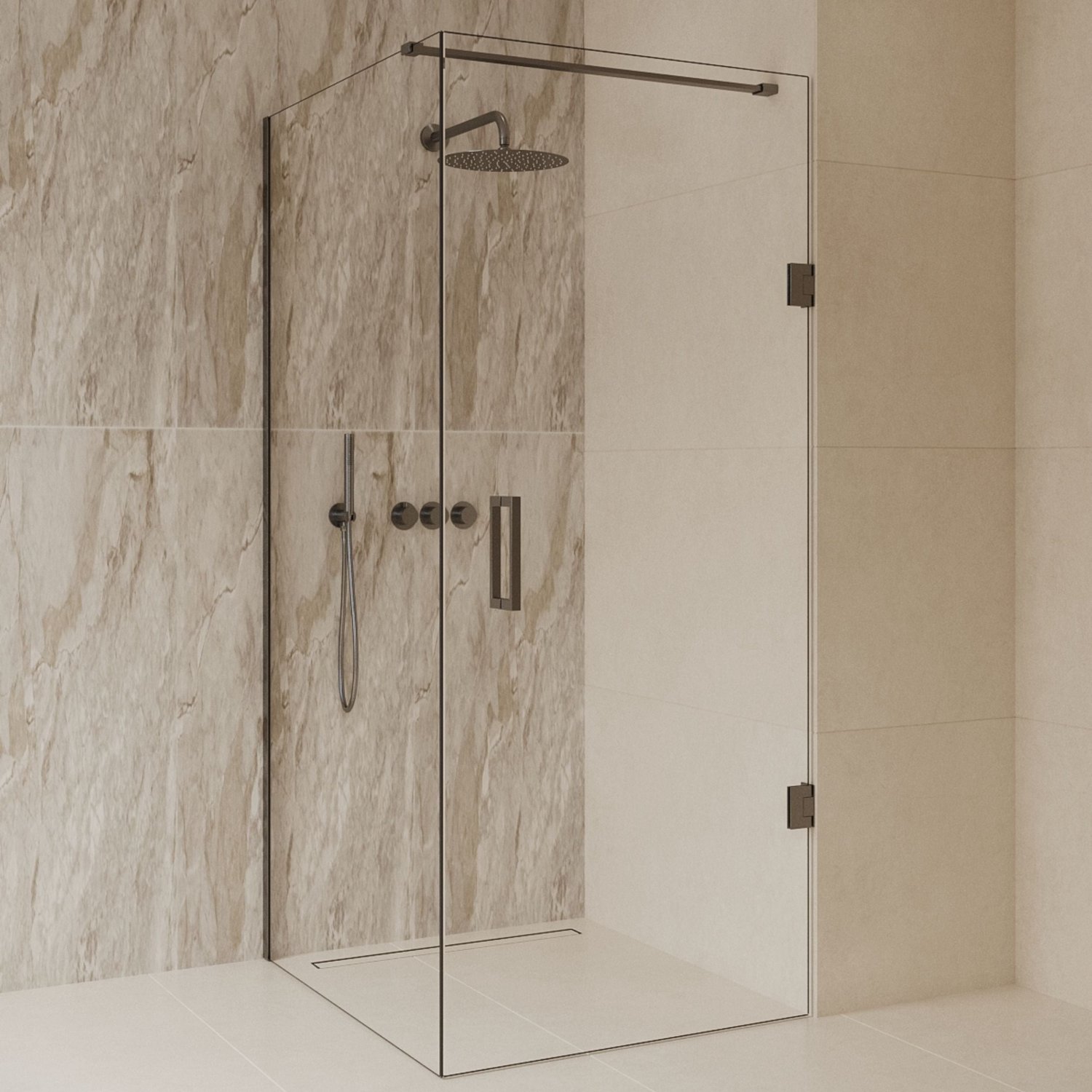 Sanitado Dalis Douchecabine Helder Glas Gunmetal Profielen 140x80 cm