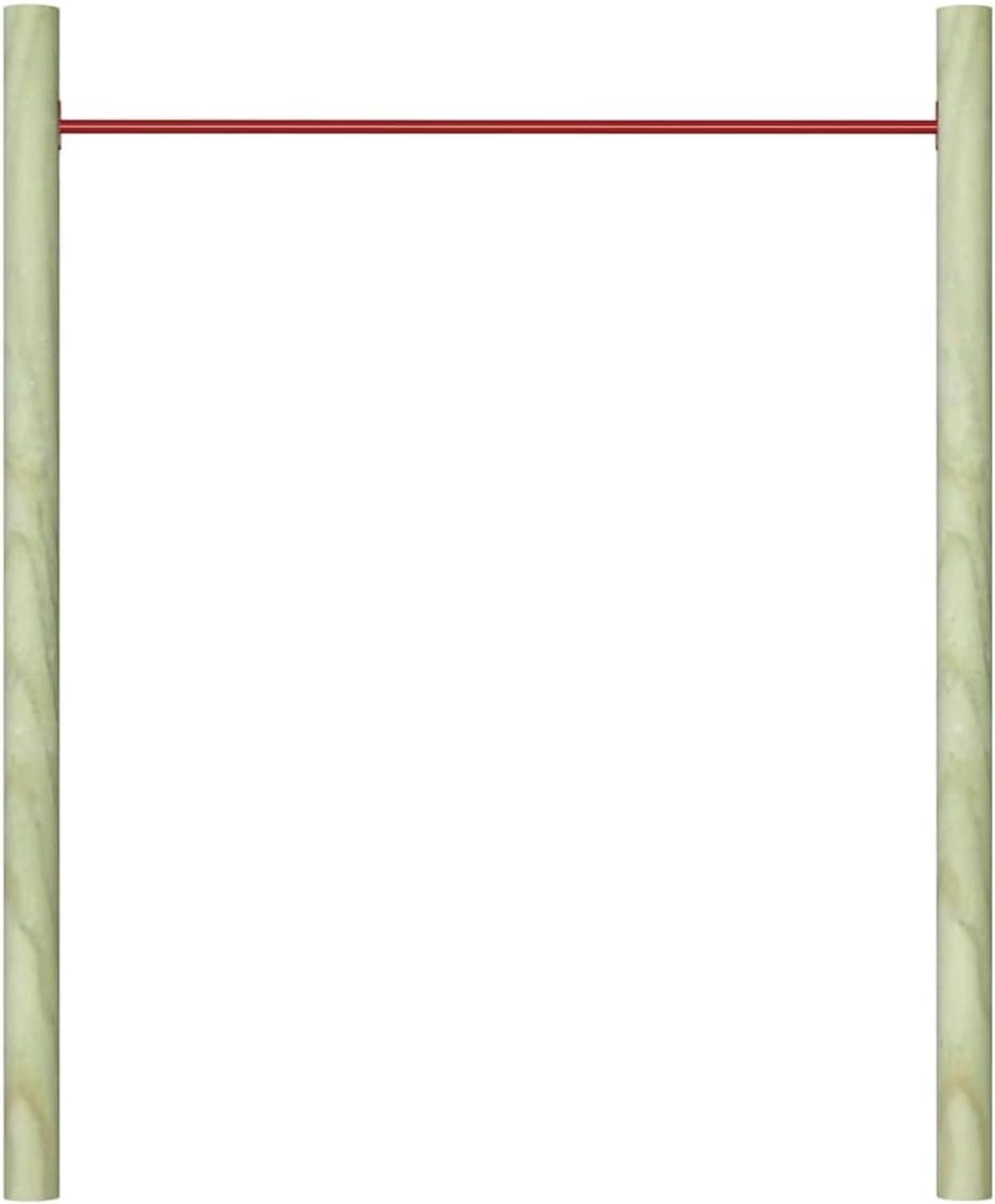Turnstang 125 cm staal gepoedercoat rood voor klimrek