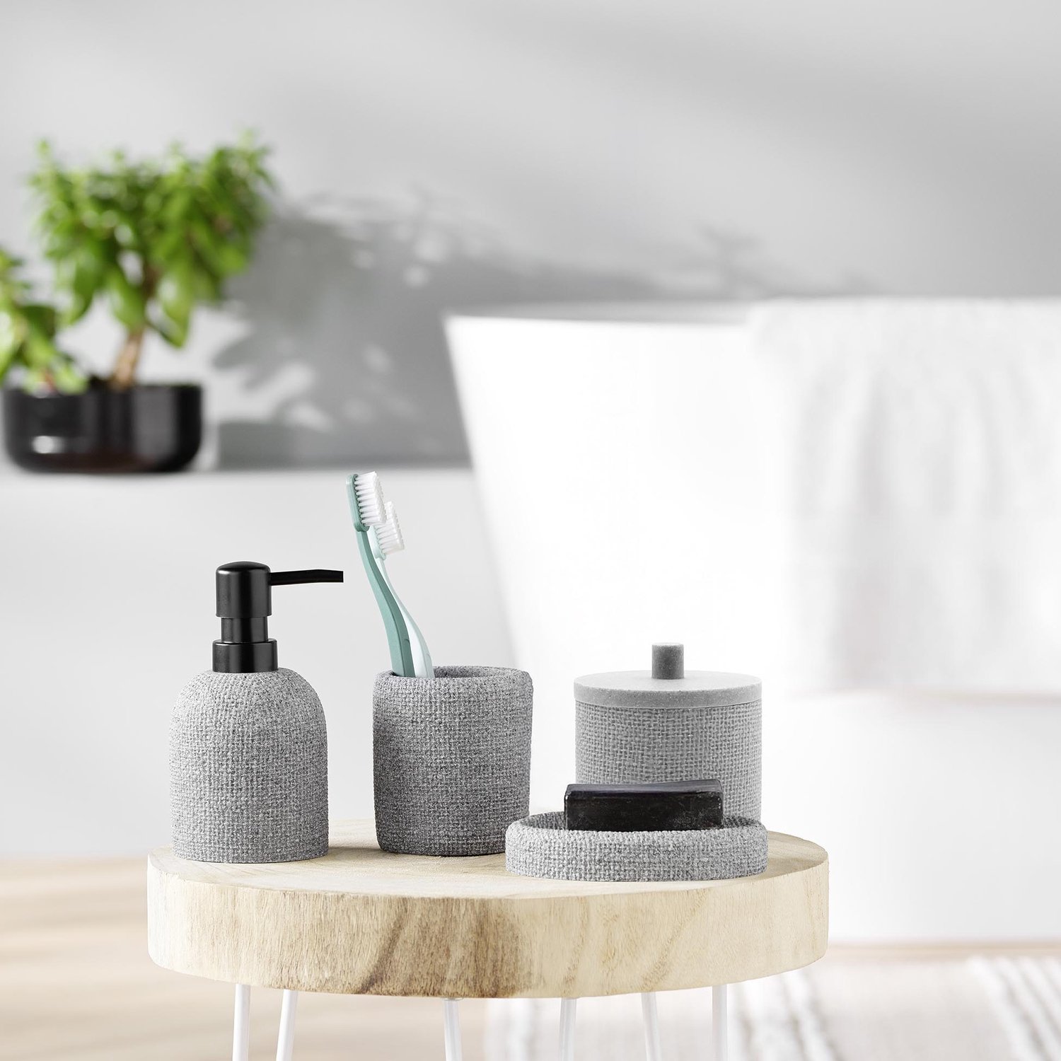 Douceur d'Intérieur SPA Grijs Opbergbakje voor Badkameraccessoires
