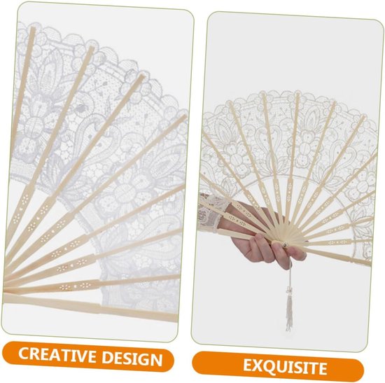 Vintage Kant Handventilator Zwarte Handventilator Opvouwbare Draagbare Opvouwbare Handventilator Handventilatoren Vintage Decoratie Decoratie Opvouwbare — afbeelding 5