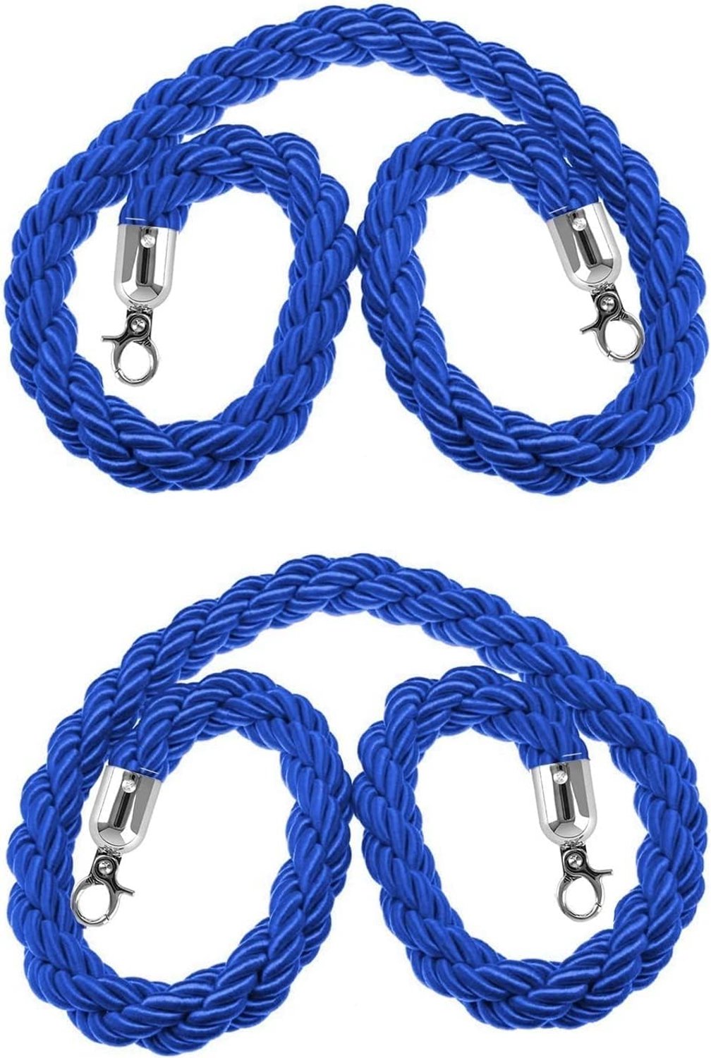 Lijnverdelers, 2 stuks gedraaid henneptouw, Stanchion Safety Rope, Crowd Control Barrier Queue Line, voor musea/hotel/maskerades/magazijn (kleur: 1M/3.2Ft) (2m/6.5ft)