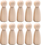 Houten peg dolls - Blanco poppetjes voor creatief bezig zijn - 50 stuks