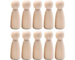 Houten peg dolls - Blanco poppetjes voor creatief bezig zijn - 50 stuks