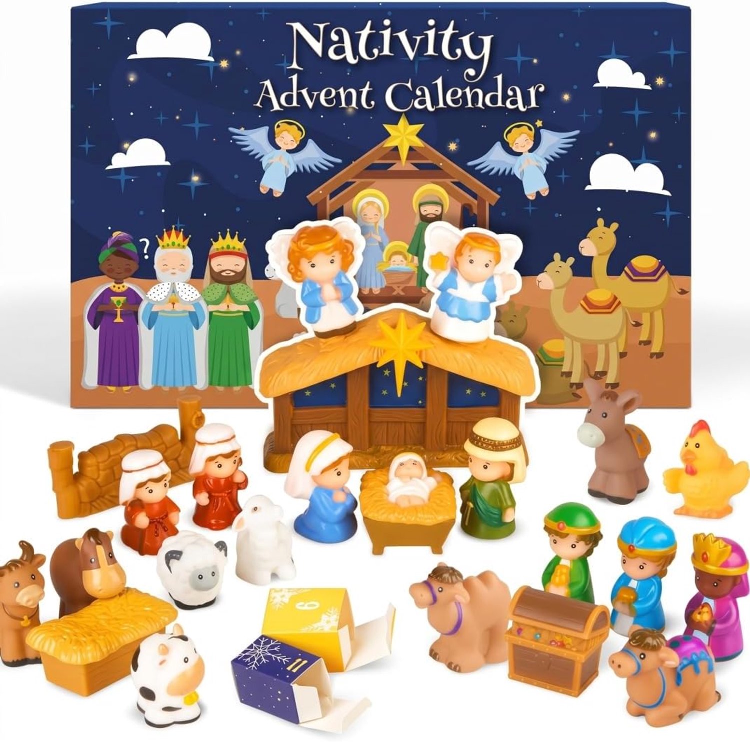 2026 Adventskalender Kinderen, 25-daagse Kerststal