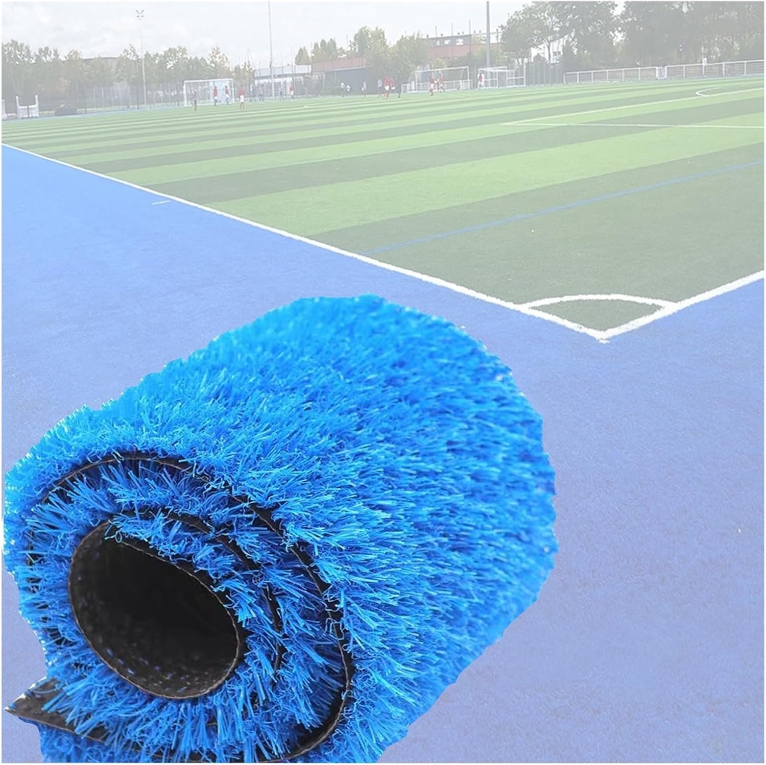 Buitentapijt, realistisch kunstgras, 3 cm poolhoogte huisdieren hondengras, tuinlandschap synthetisch grasmat voor terras balkon (kleur: blauw, maat: 39,3 x 74,8 inch)