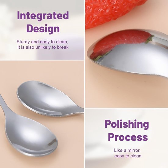 5 stuks eierlepel, 14 cm roestvrij staal, gepolijst, vaatwasmachinebestendig, voor eierlepels, mueslilepels, babylepels, koffielepels, yoghurtlepels, theelepel — afbeelding 2