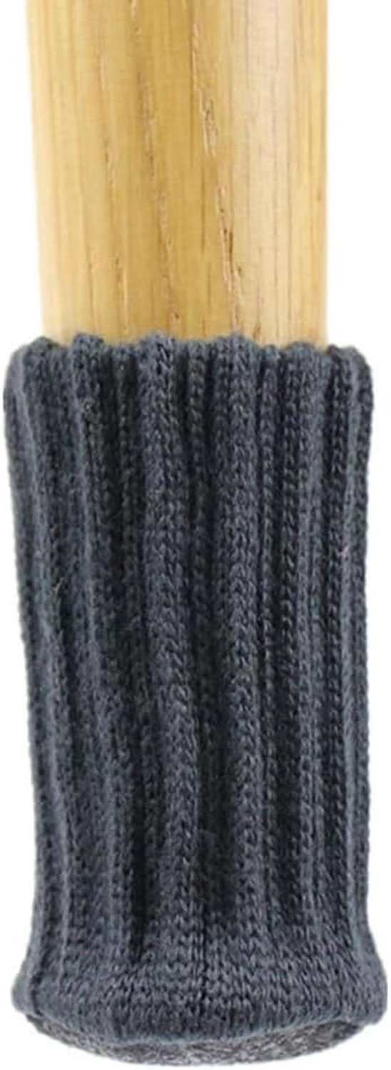 Set van 8 Elastische Stoel Sokjes voor Meubelpootbescherming - Donkergrijs, Geschikt voor Tafel en Stoelen, Ideaal voor Vloerbescherming en Antislip Gebruik, 7-17 cm
