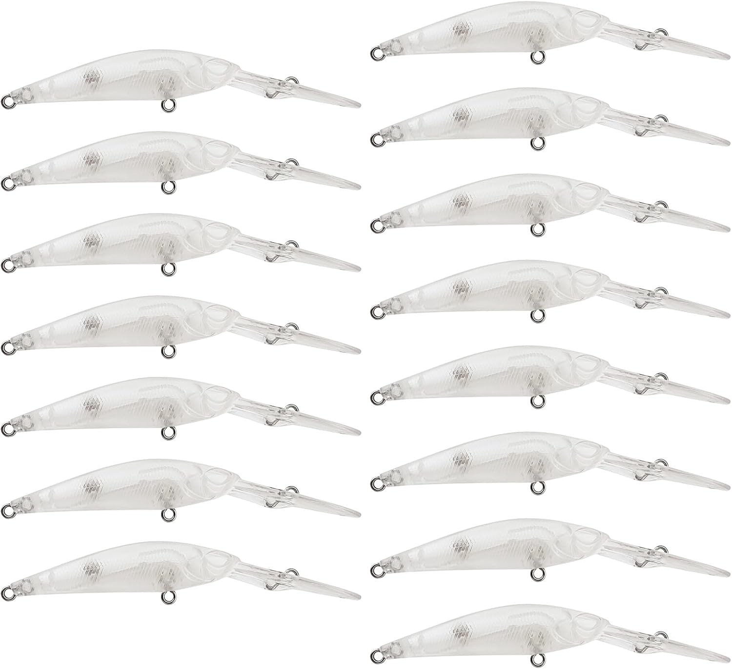 Ongeverfde Visserslures Set voor Topwater Swimbaits en Crankbaits - DIY Aas met 3D Ogen voor Baars, Zalm en Forel